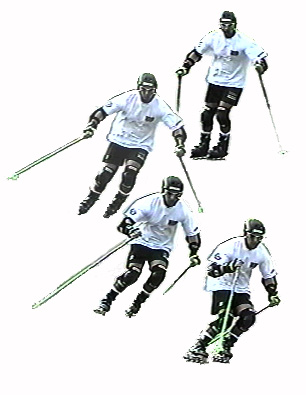 Carving a turn with ski poles