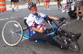 Rita on her handcycle