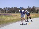 Jim and Liz skating Coyote Creek Parkway in San Jose