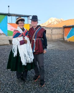 Liz & Dan in Aymaran traditional clothes